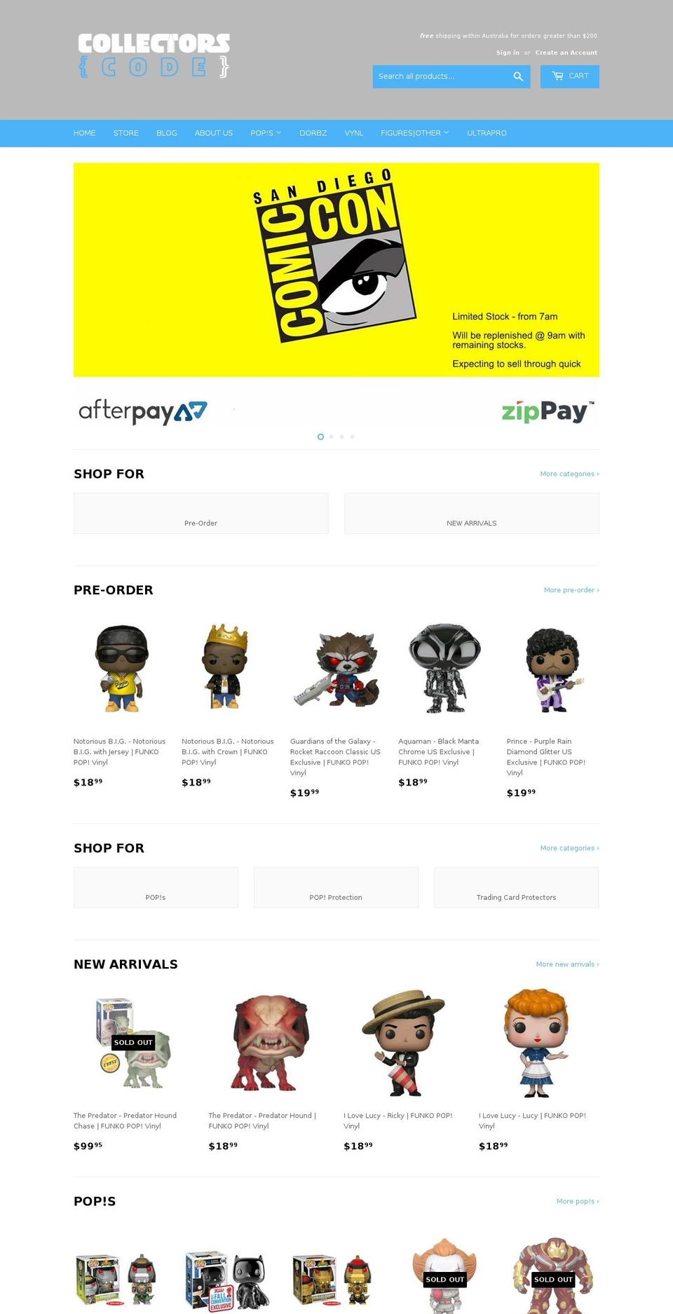 collectorscode.com — Shopify storefront screenshot