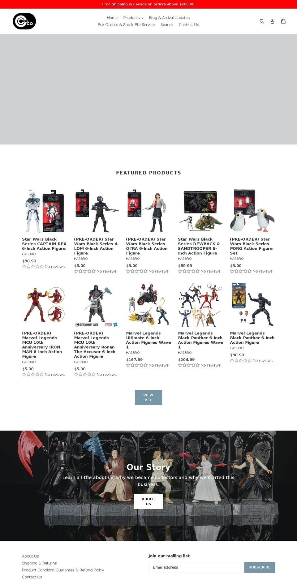collectorscornertoyco.com — Shopify storefront screenshot