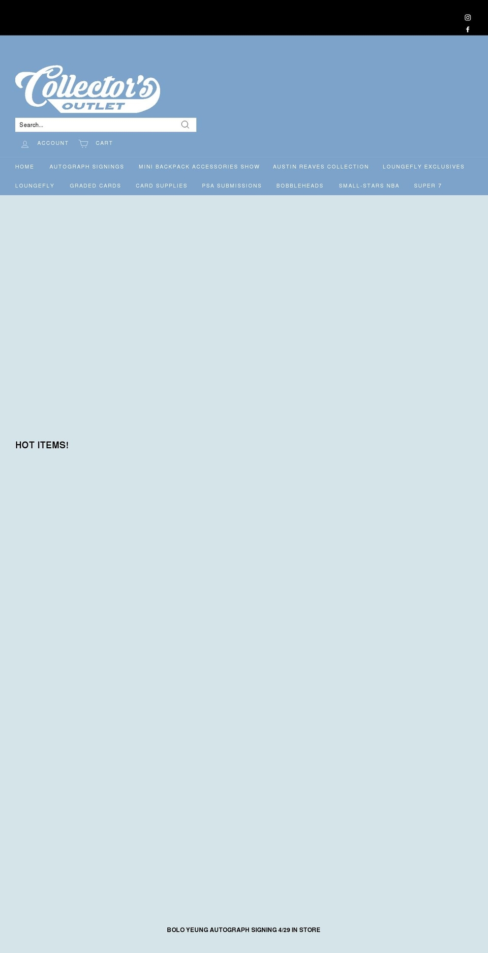 collectorsoutlet.com shopify website screenshot