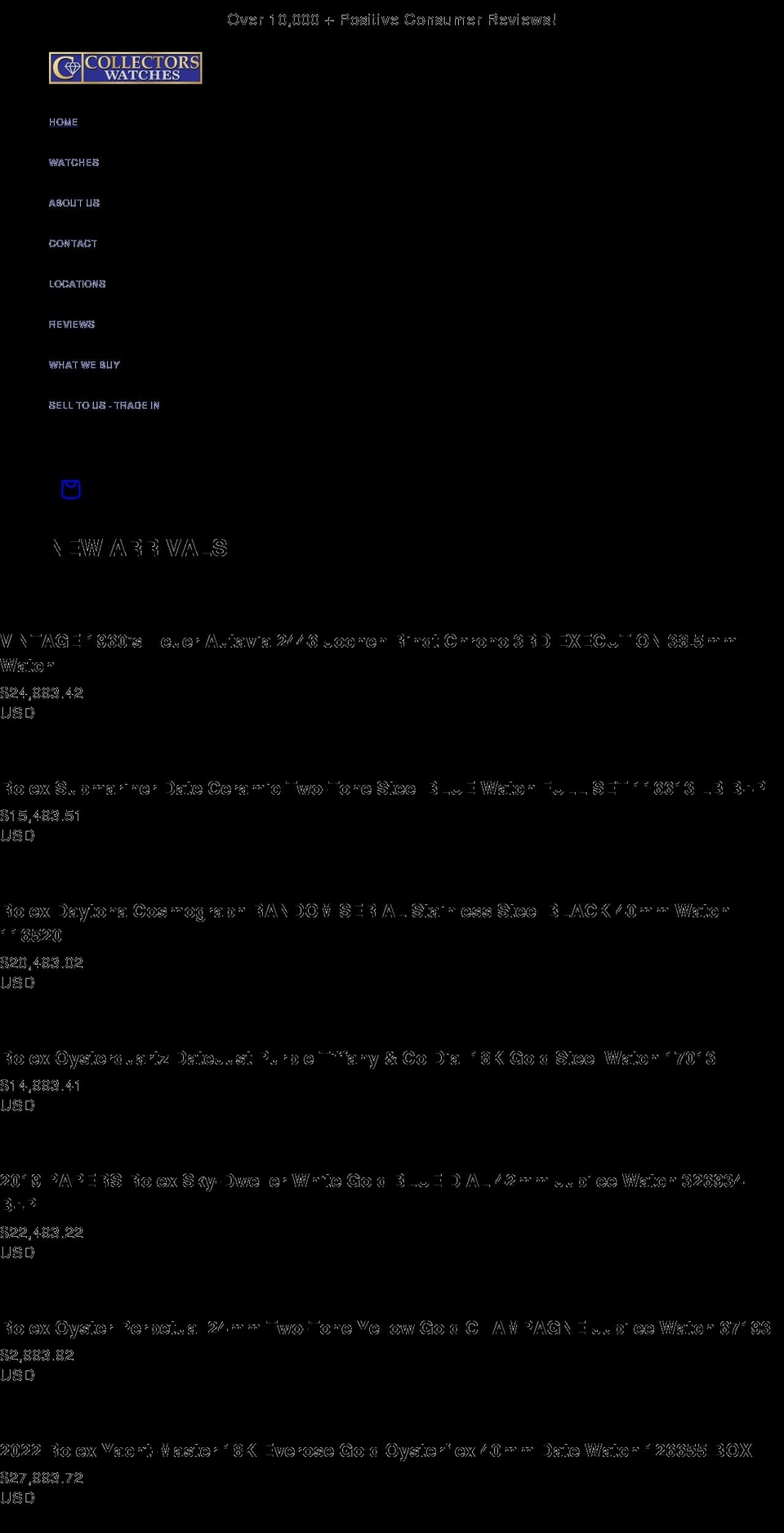 collectorswatches.com shopify website screenshot