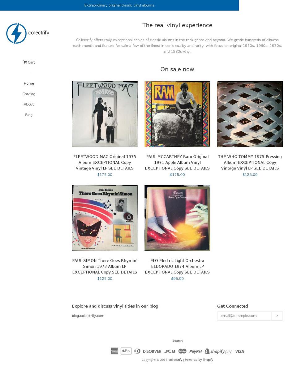collectrify.com shopify website screenshot