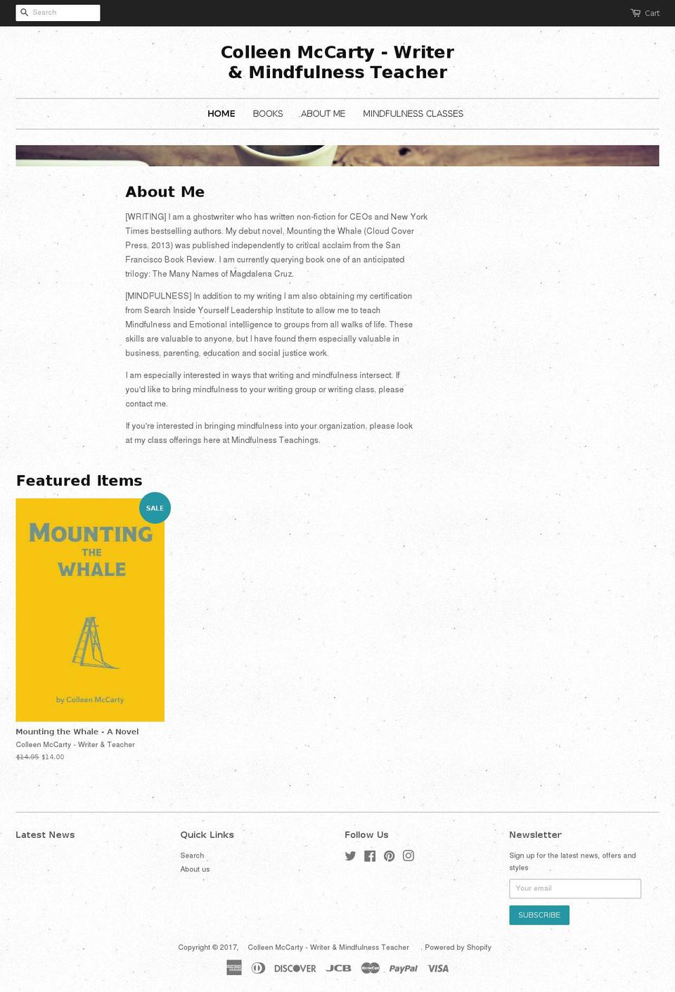 colleen-mccarty.com shopify website screenshot