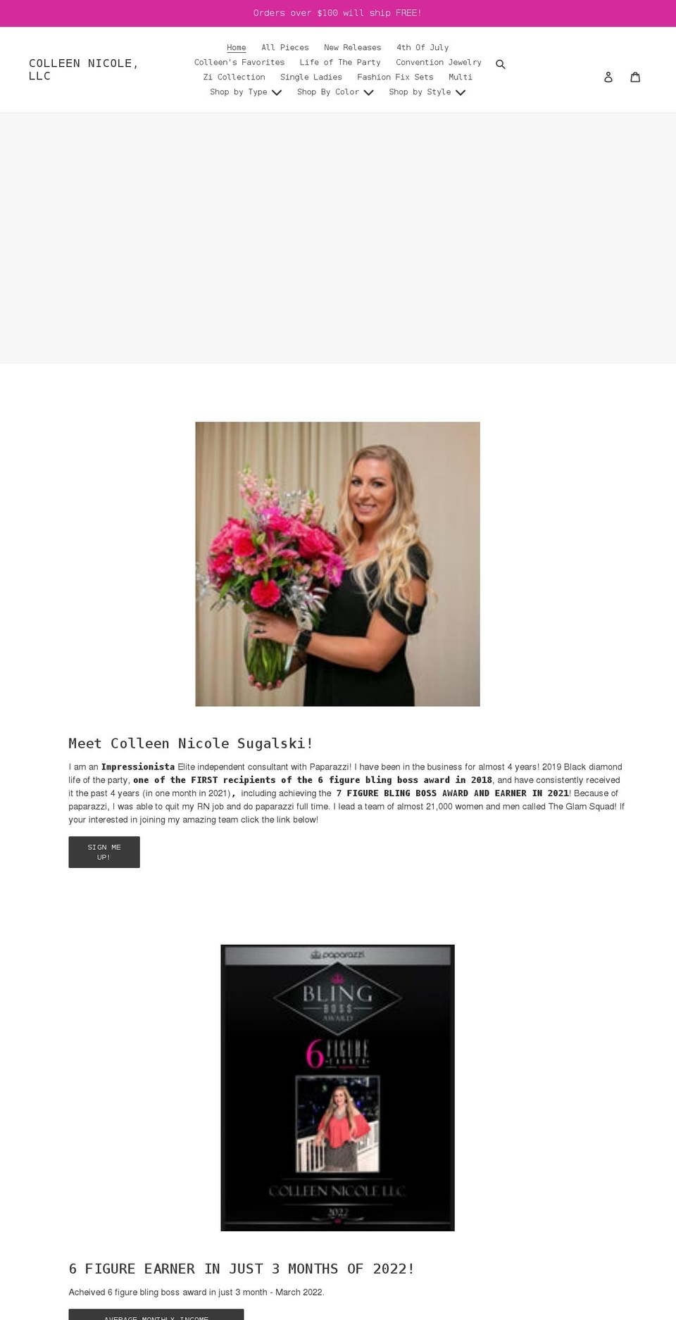 colleennicolellc.com shopify website screenshot