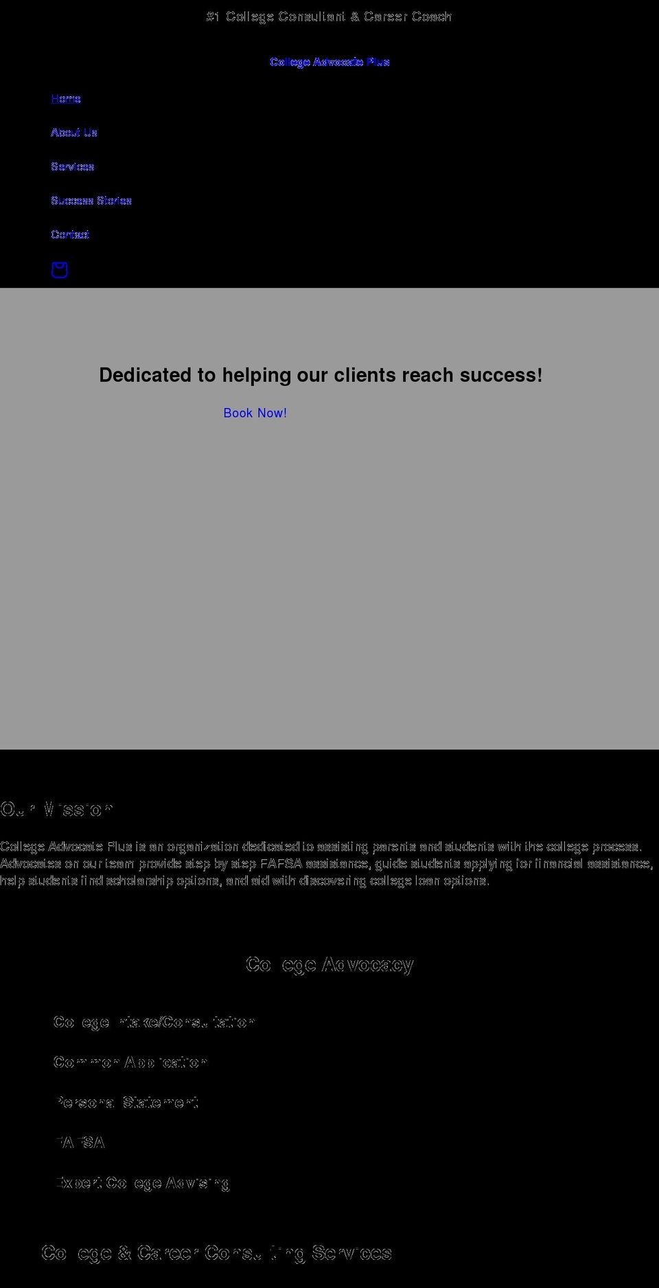 collegeadvocateplus.com shopify website screenshot