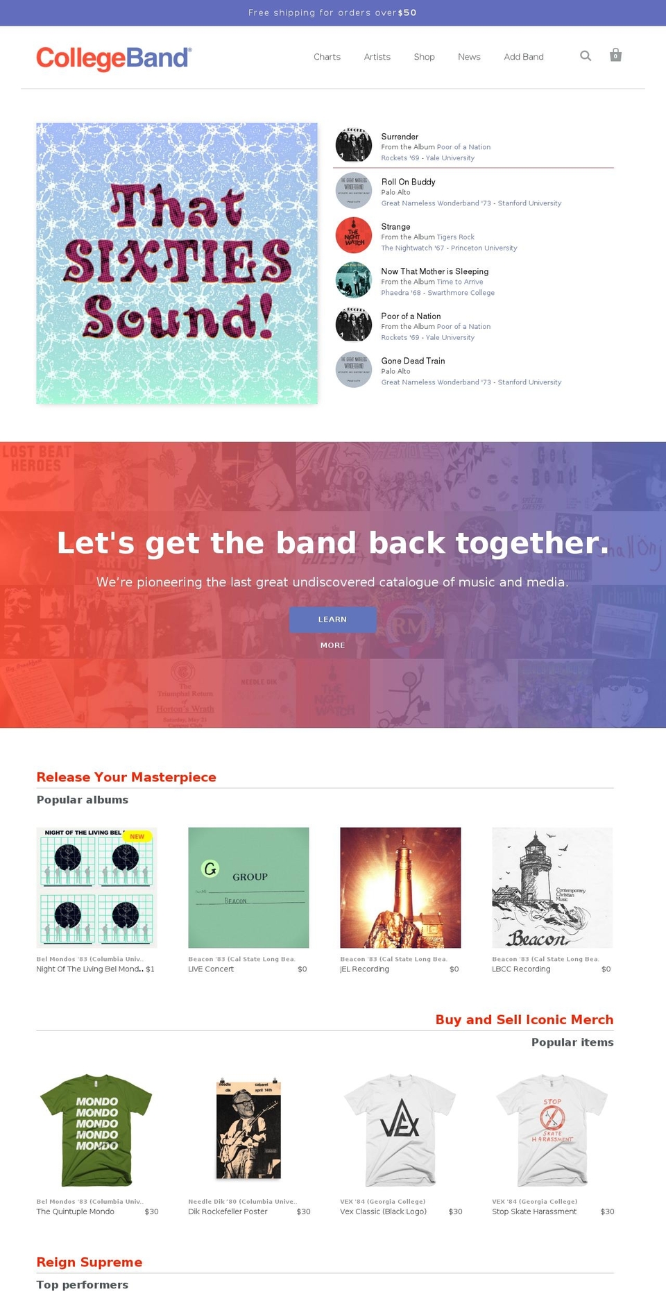 collegeband.mobi shopify website screenshot