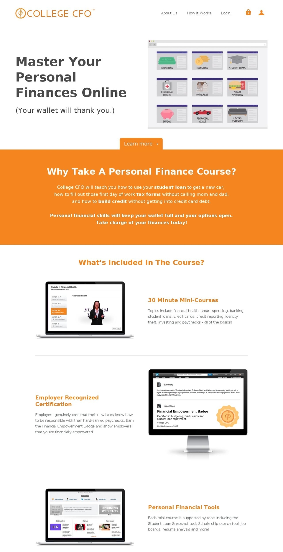 collegecfo.com shopify website screenshot
