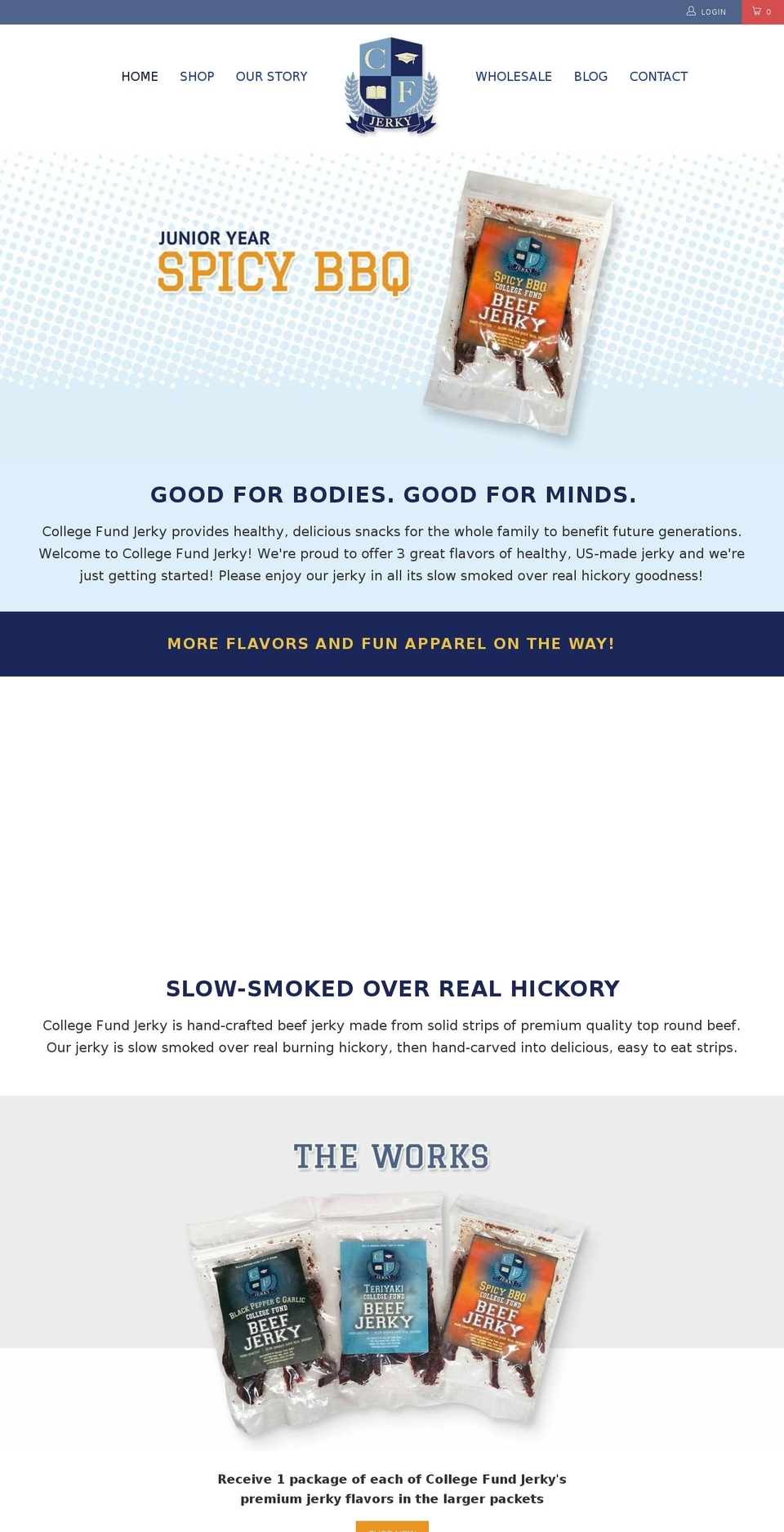 collegefundjerky.com — Shopify storefront screenshot