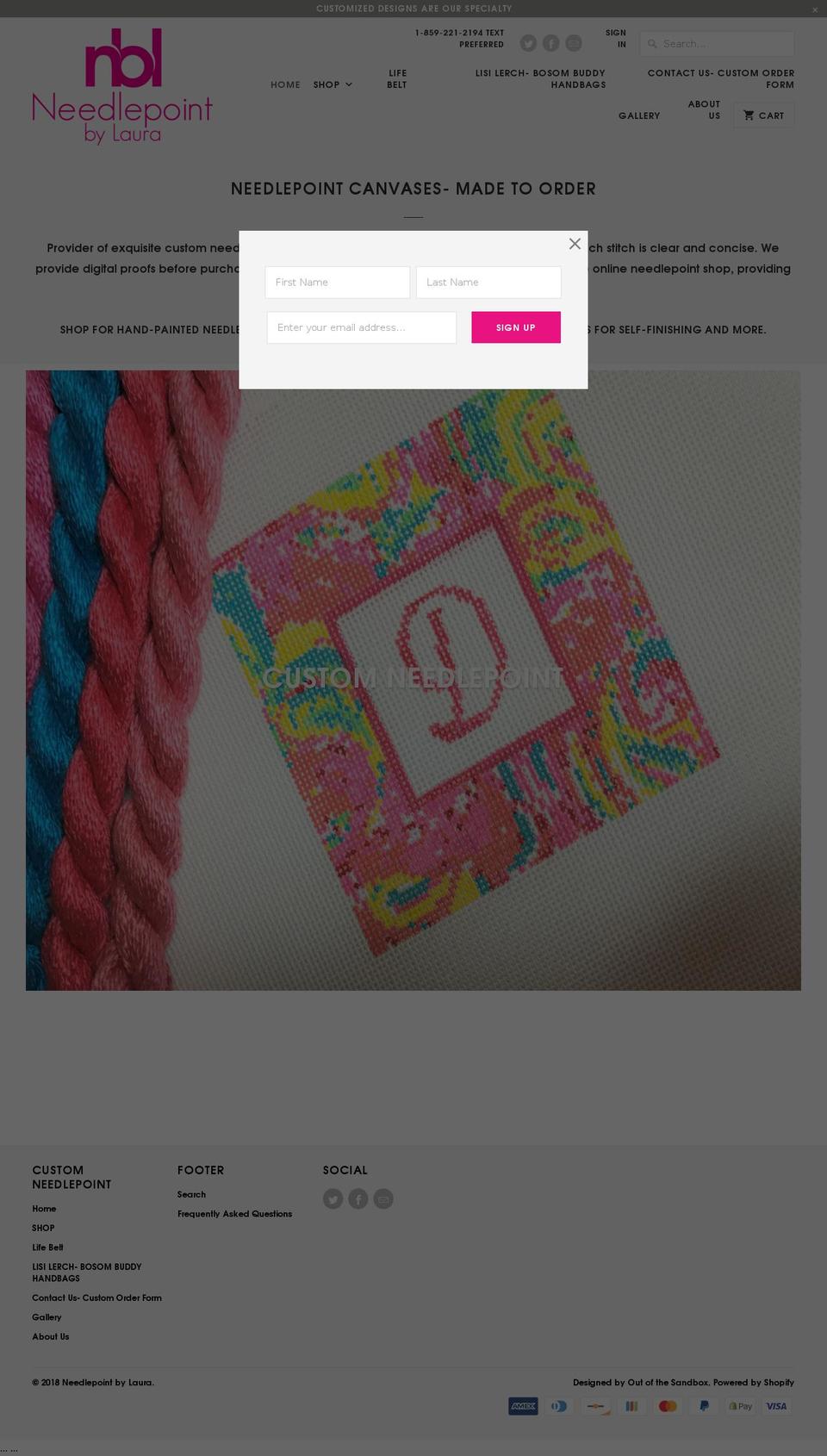 collegeneedlepoint.com shopify website screenshot
