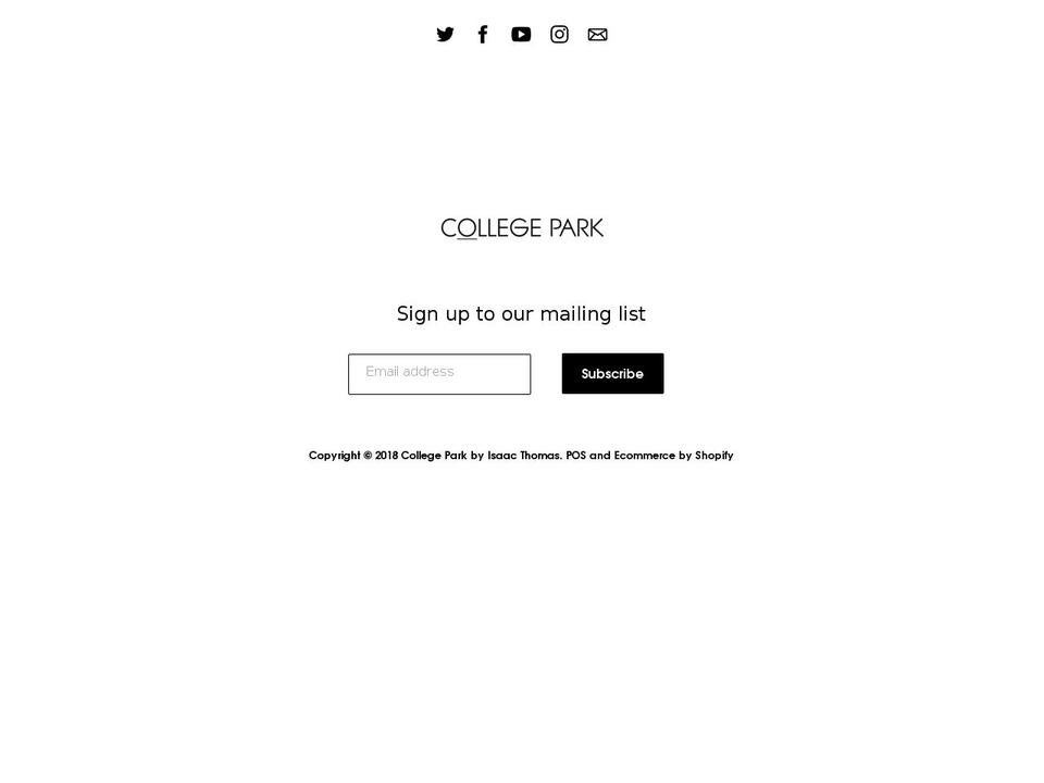 collegeparkclothing.com — Shopify storefront screenshot