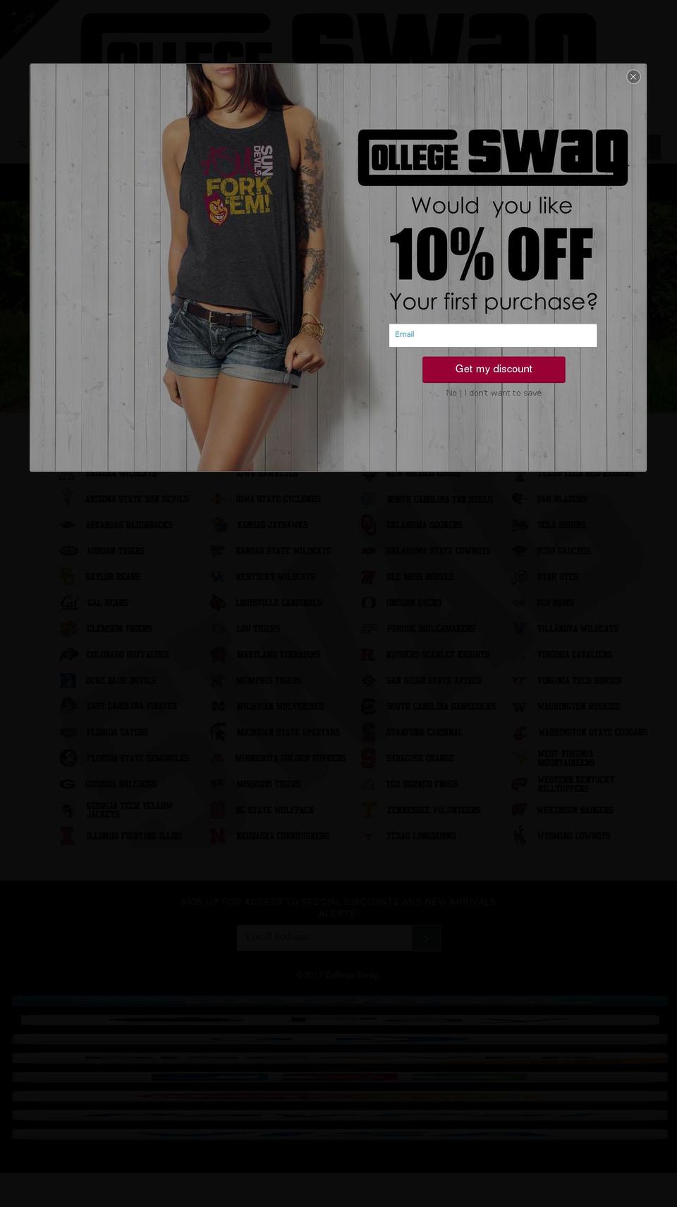 collegeswag.com shopify website screenshot