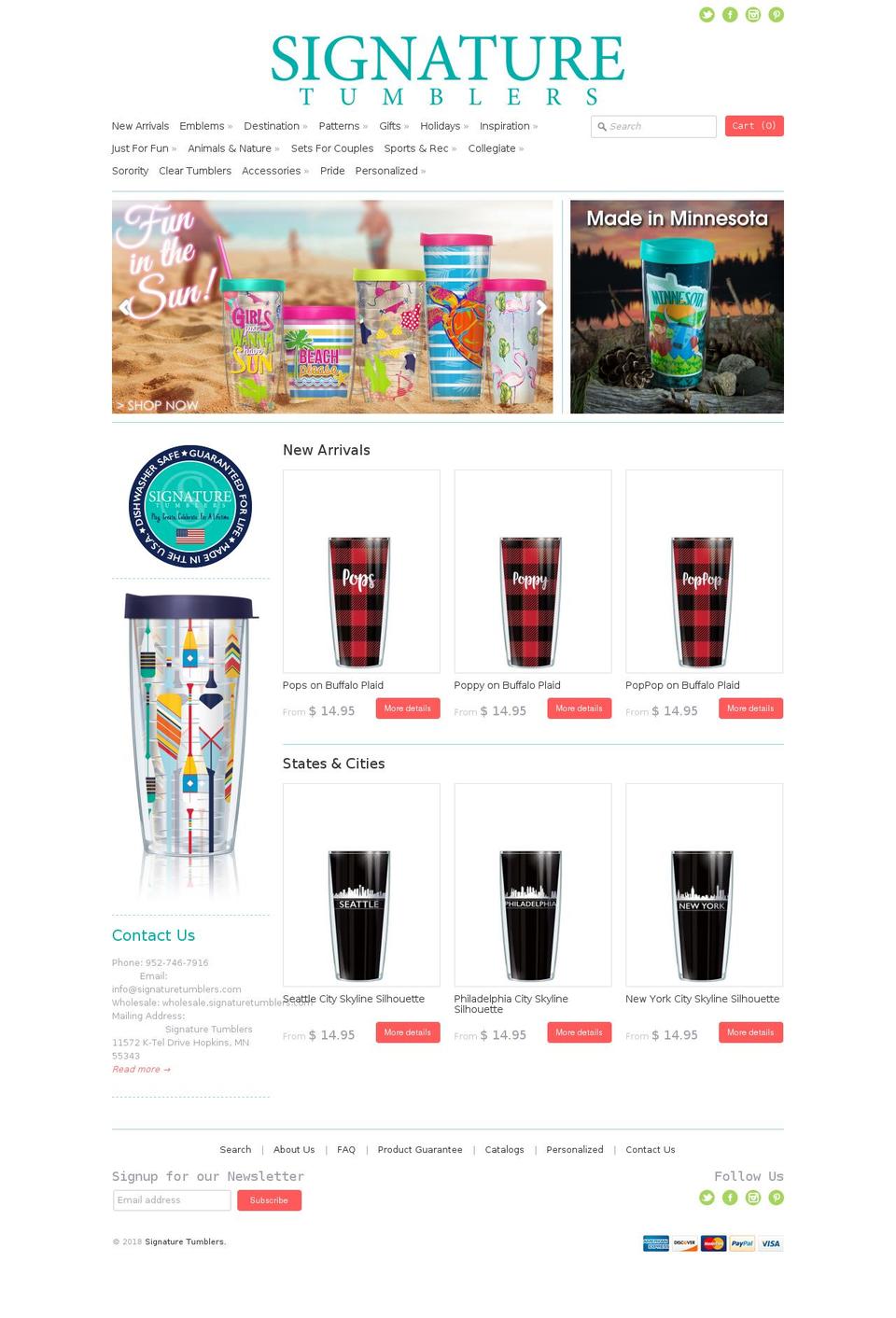 collegetumblers.com — Shopify storefront screenshot