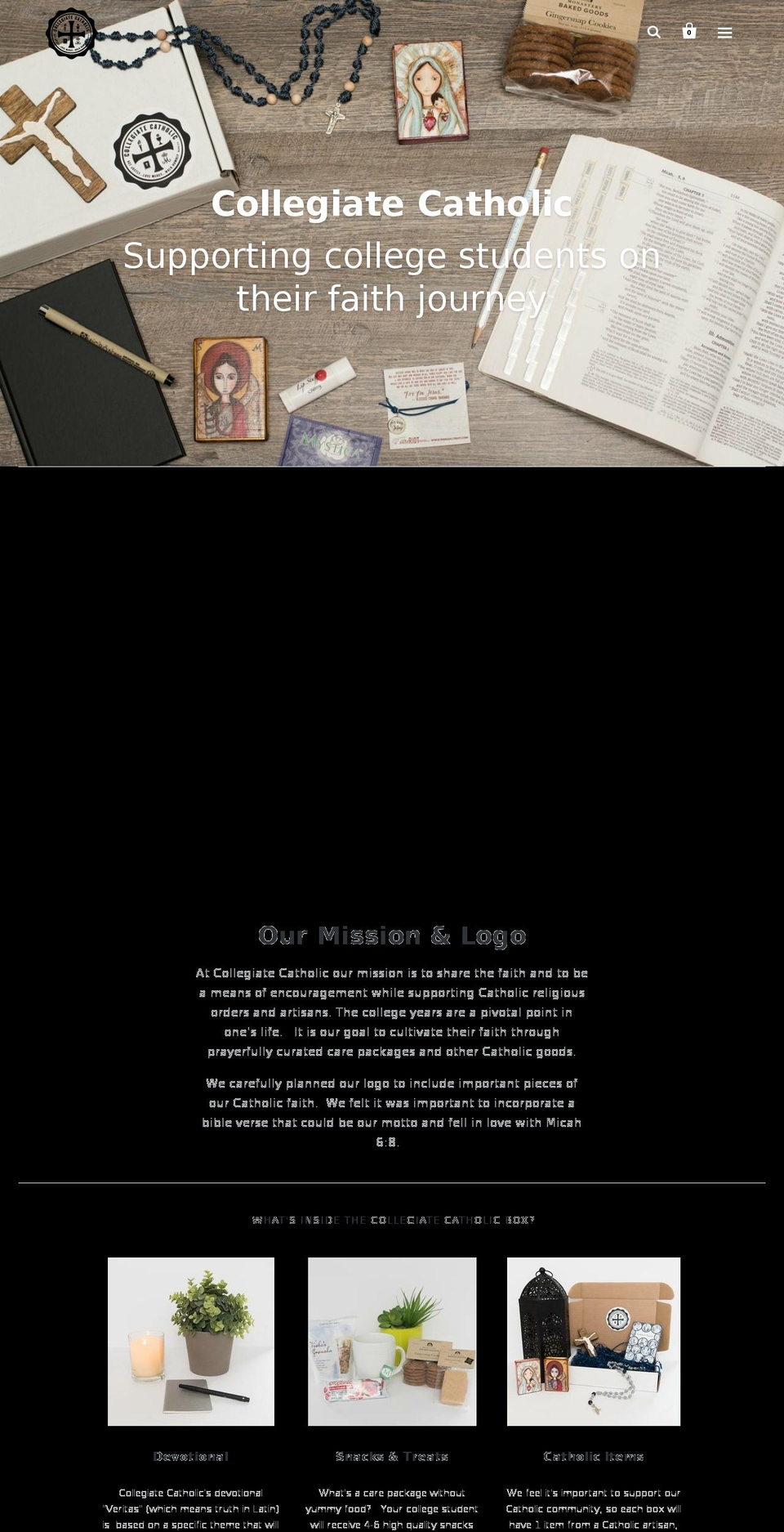 collegiatecatholic.com — Shopify storefront screenshot