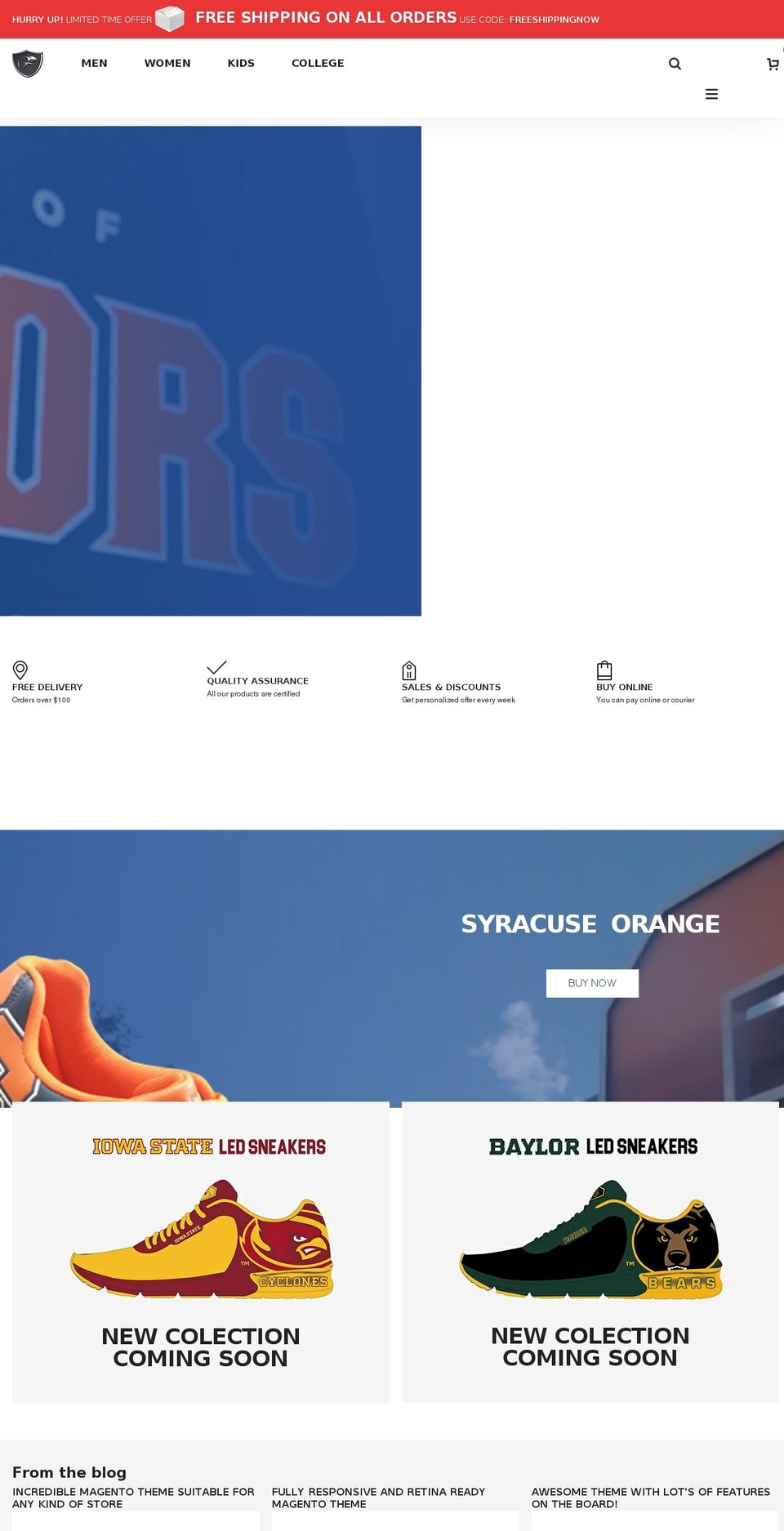 collegiatesneaker.com shopify website screenshot