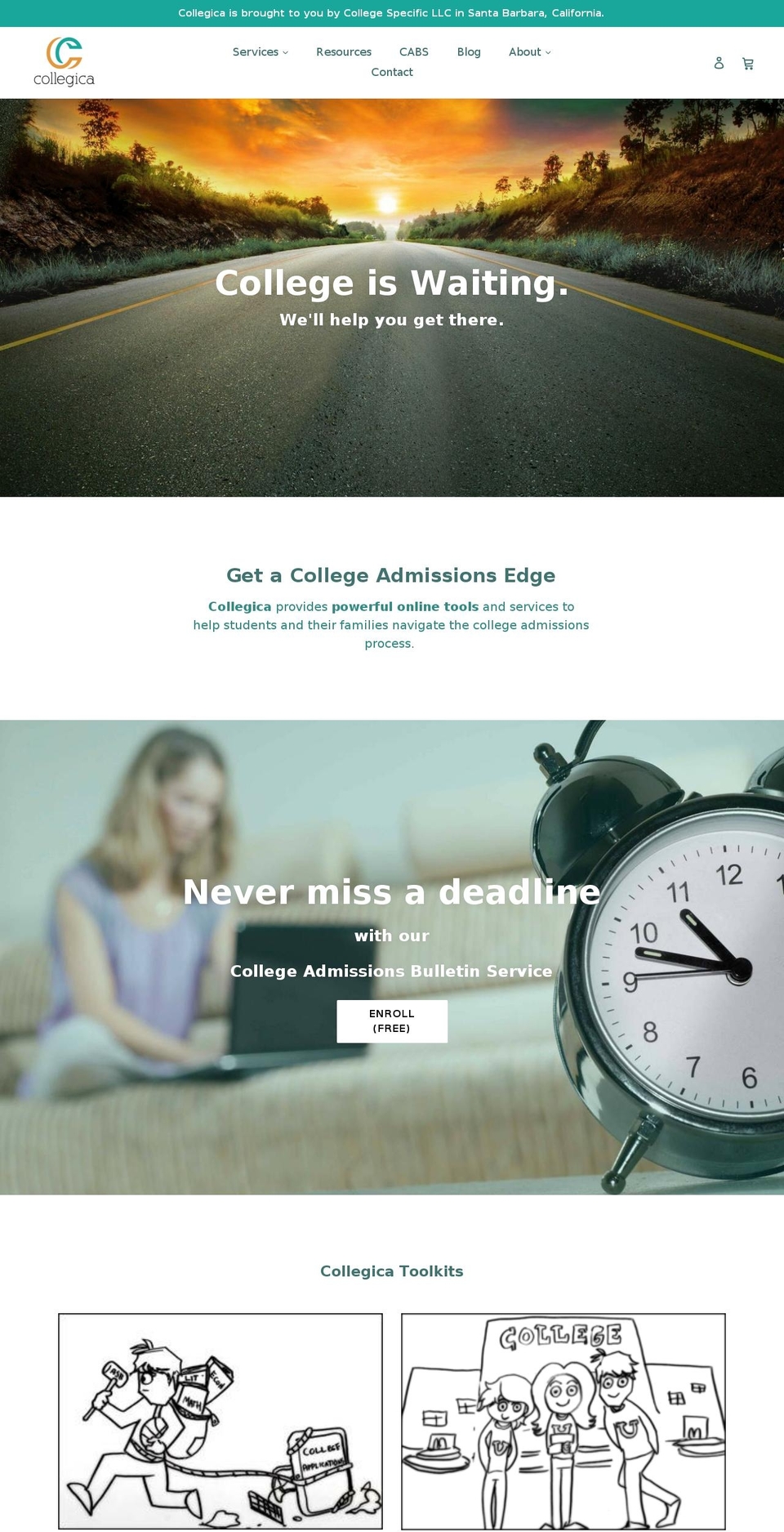 collegica.org shopify website screenshot