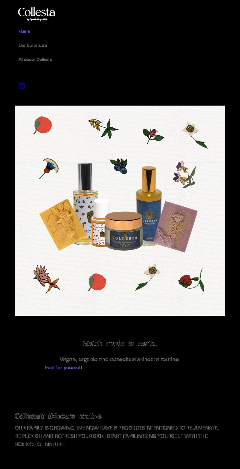 collestacream.com shopify website screenshot
