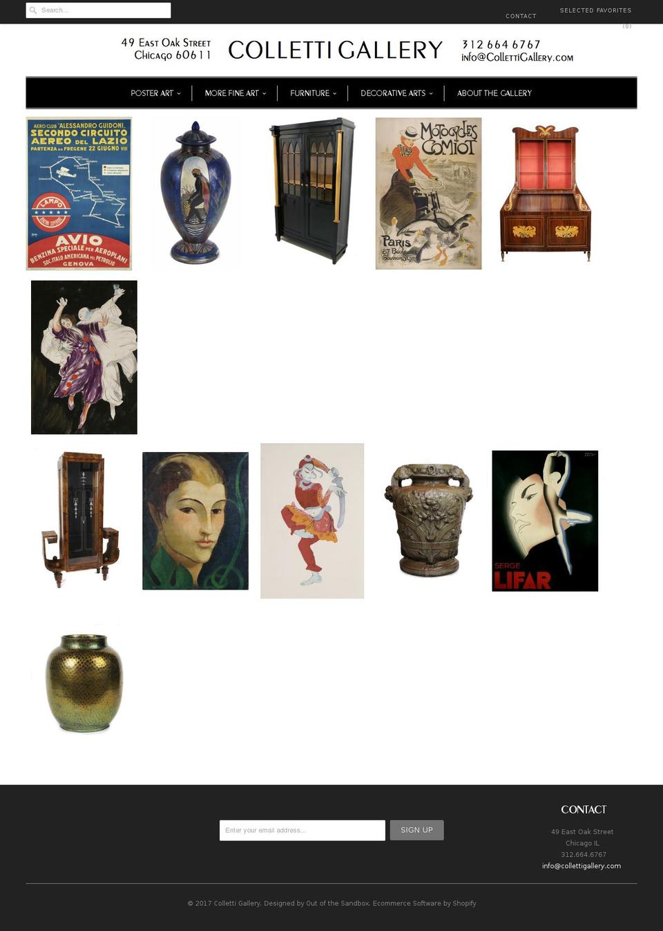collettigallerysale.com shopify website screenshot