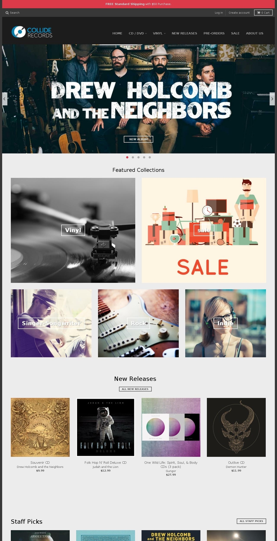 colliderecords.com shopify website screenshot