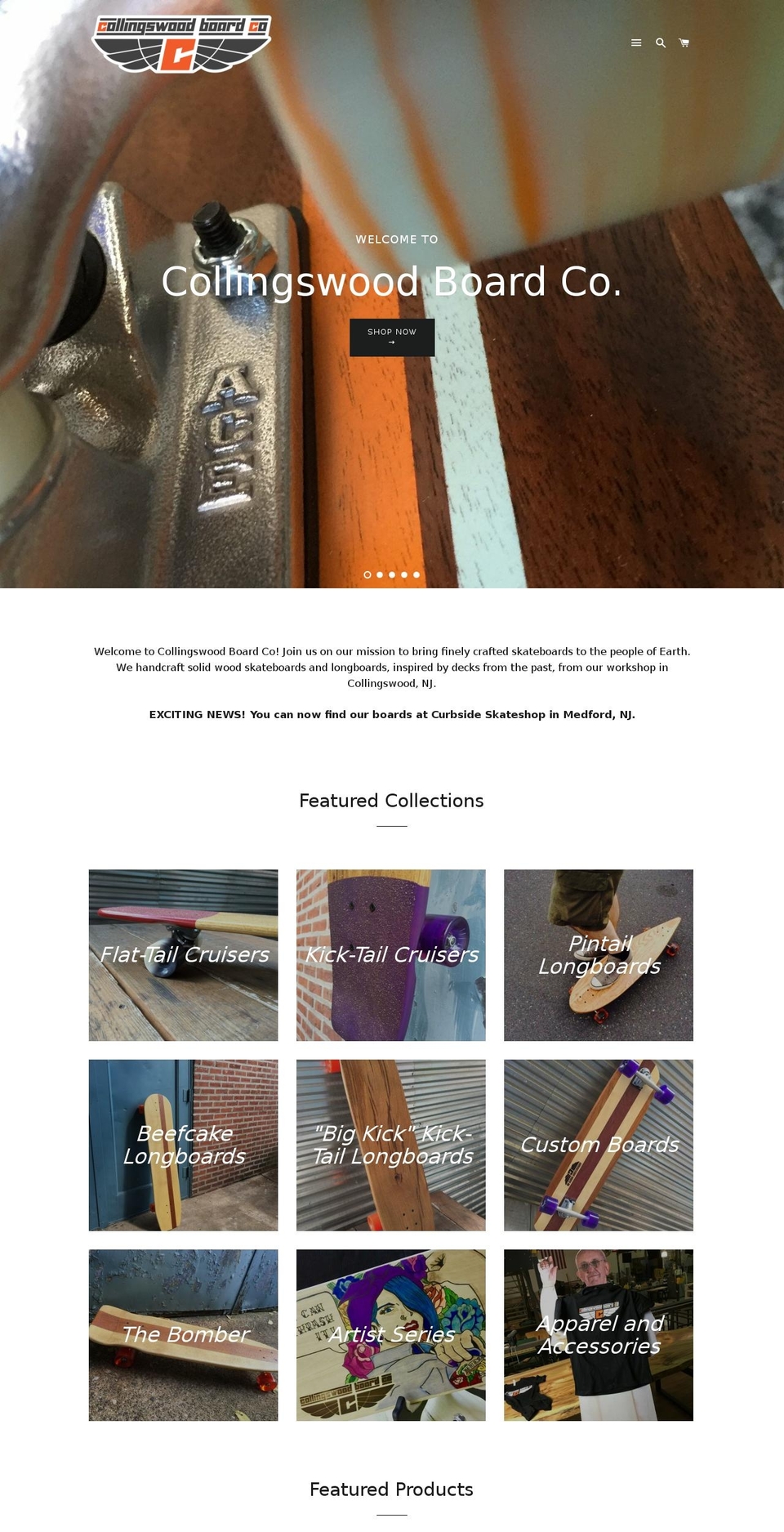 collingswoodboardco.com — Shopify storefront screenshot