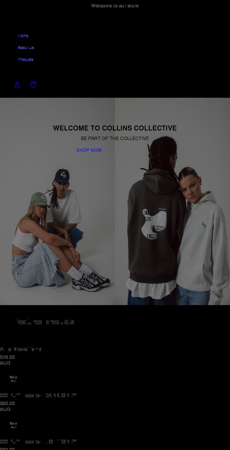 collins-collective.com shopify website screenshot