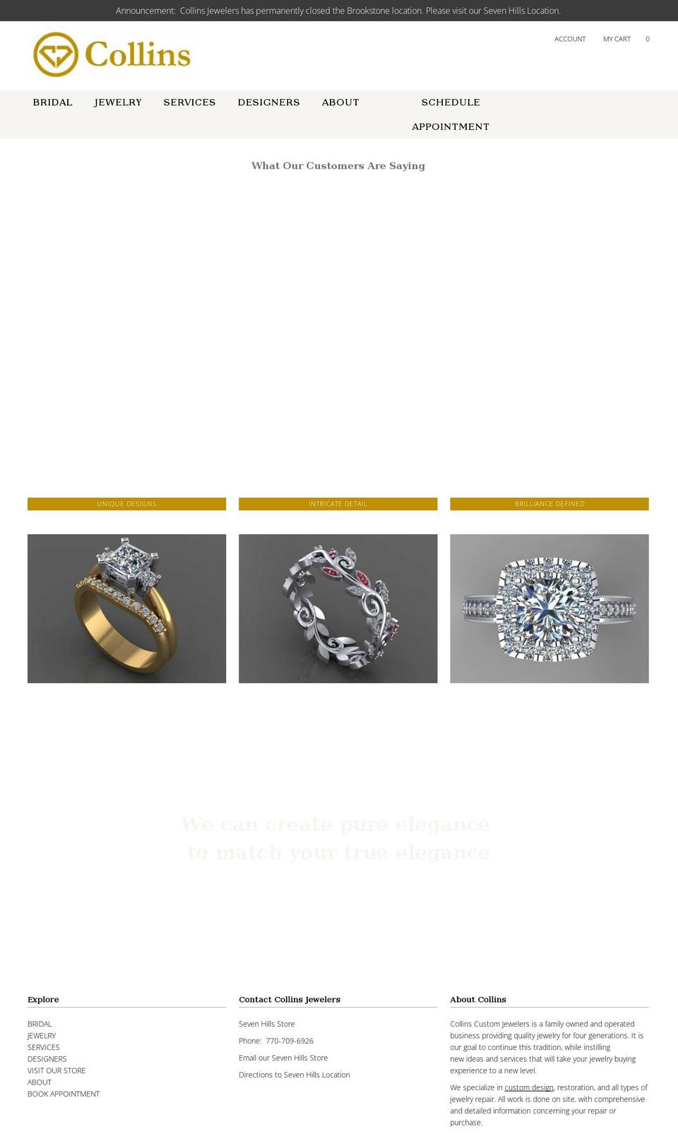 collinsjewelers.com shopify website screenshot