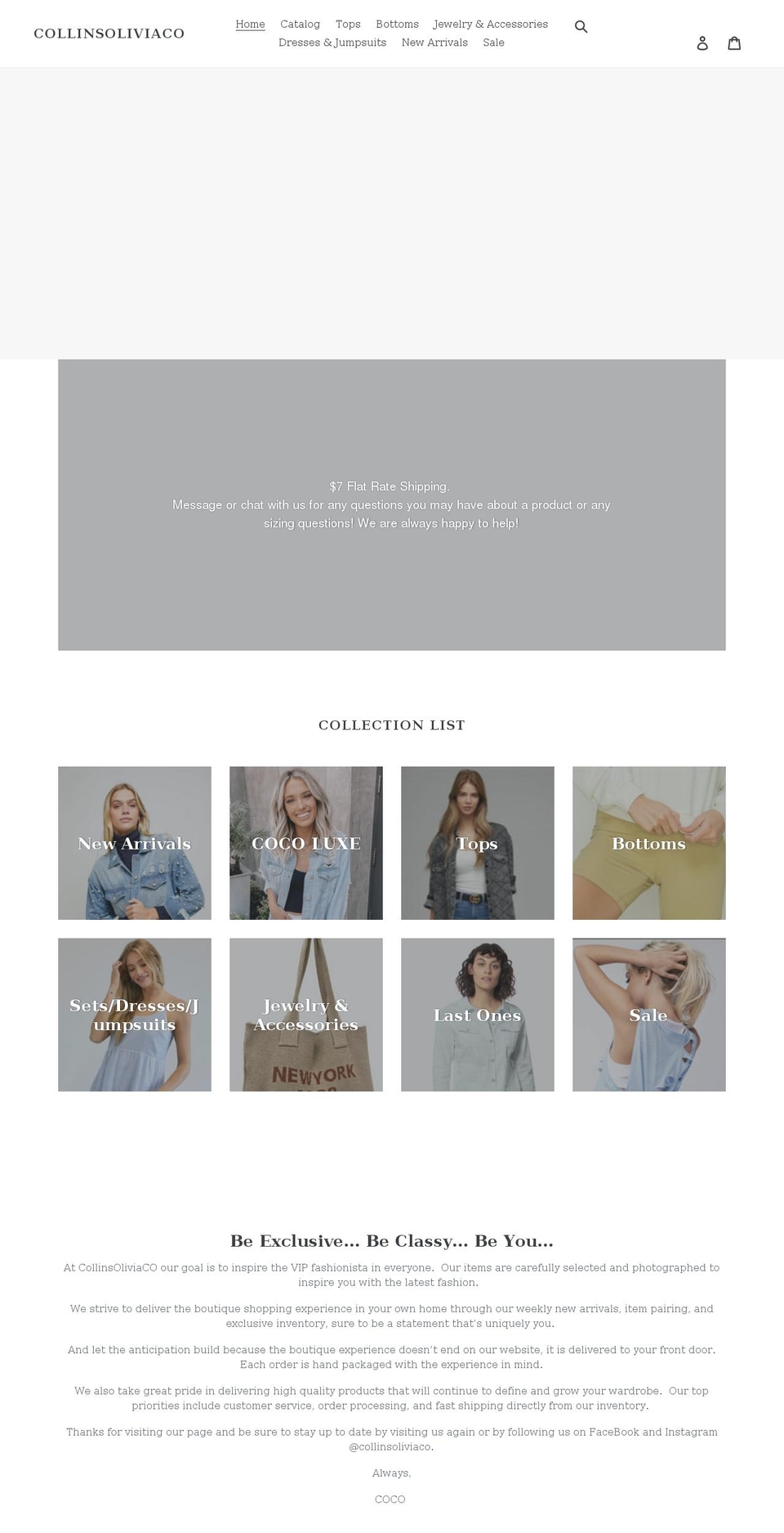 collinsoliviaco.com shopify website screenshot