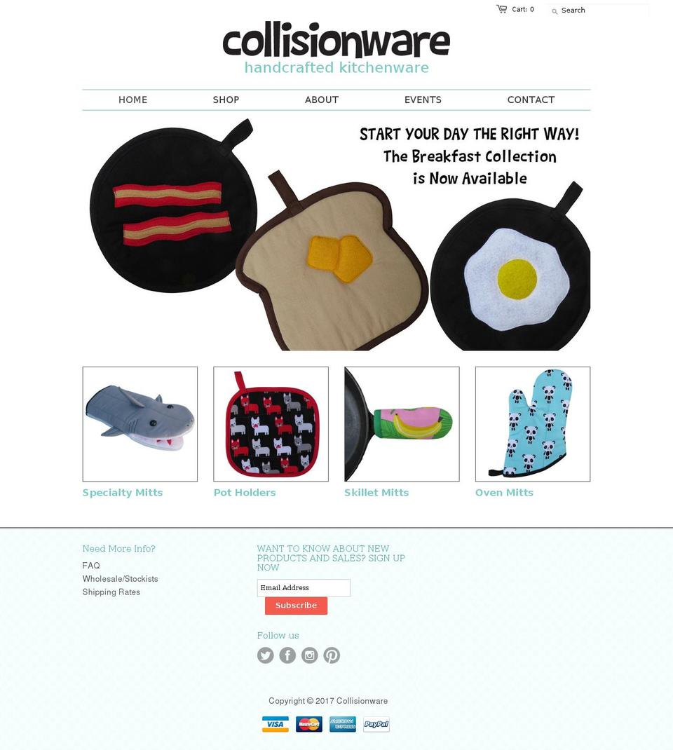 collisionware.com shopify website screenshot
