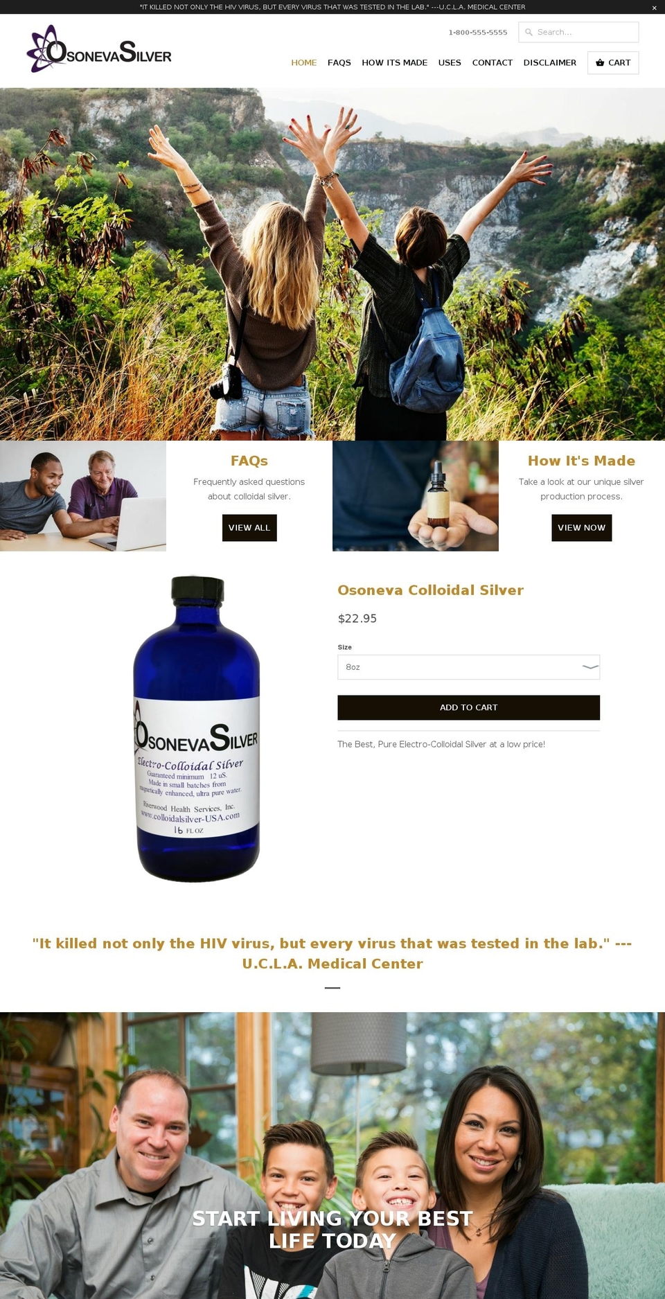 colloidalsilver-usa.com — Shopify storefront screenshot