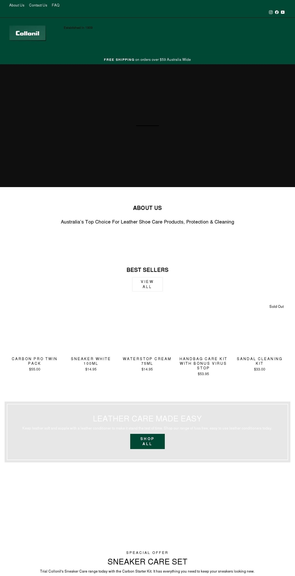collonil.com.au shopify website screenshot