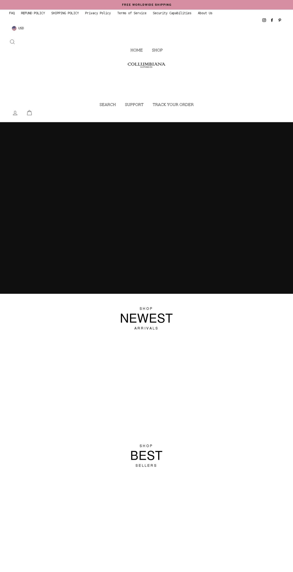 collumbiana.com shopify website screenshot