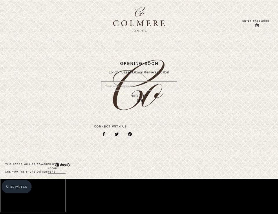 colmere.com shopify website screenshot