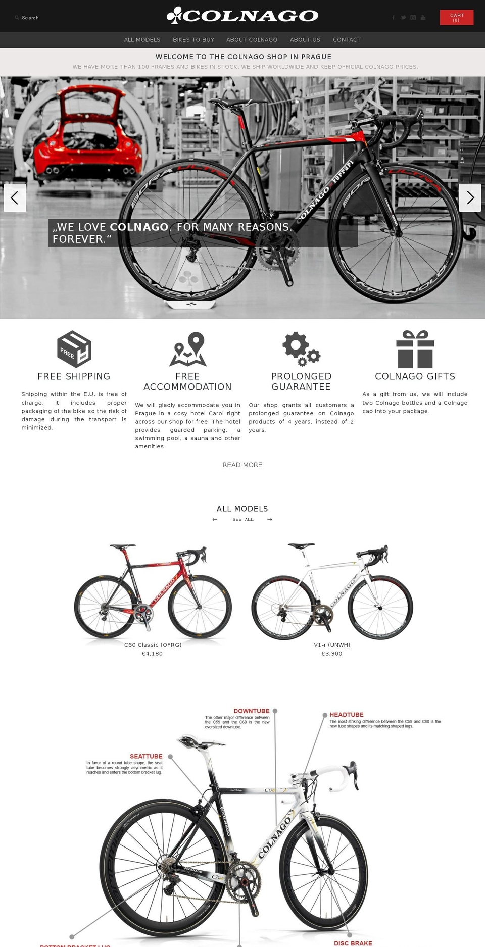 colnagoshop.com shopify website screenshot