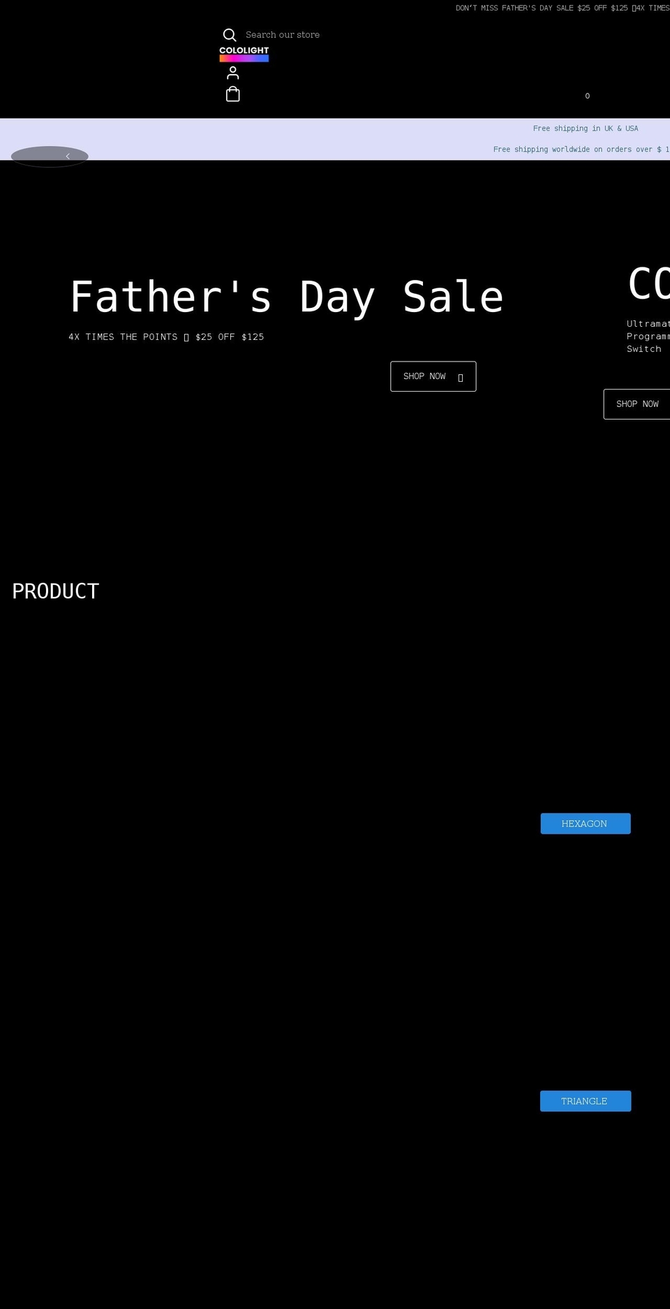 cololight.com shopify website screenshot