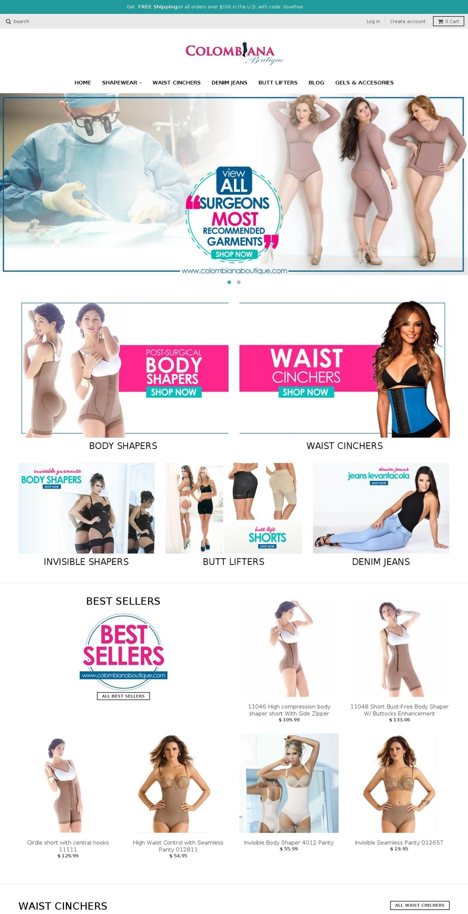 colombianaboutique.com shopify website screenshot