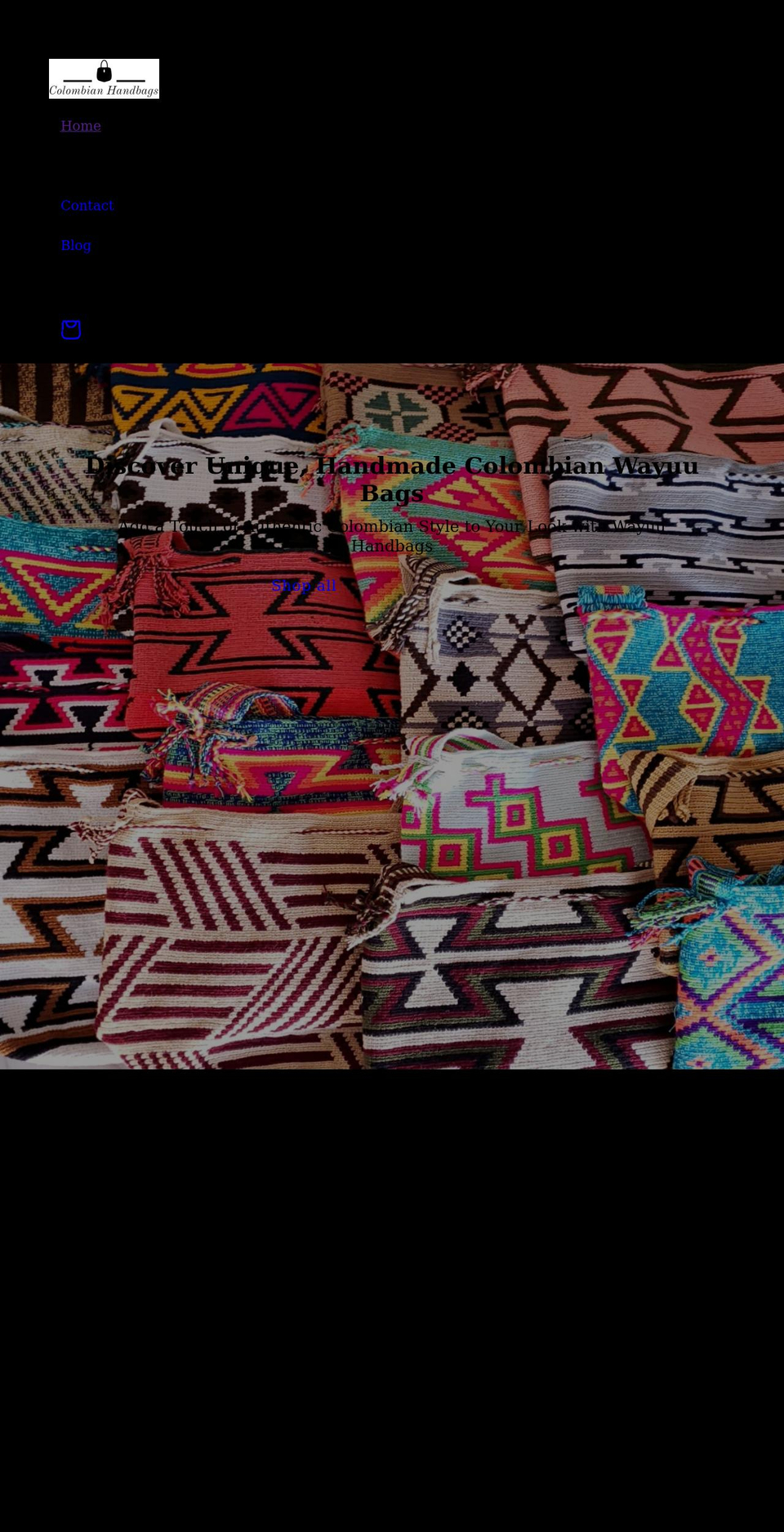colombianhandbags.com shopify website screenshot