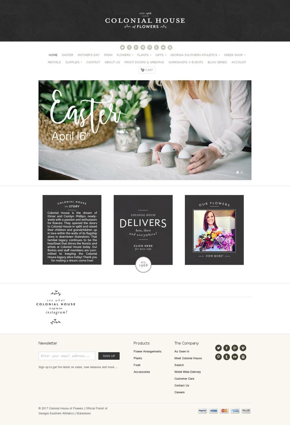 colonialhouseofflowers.net shopify website screenshot