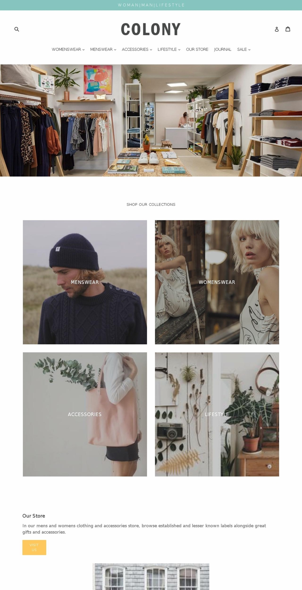 colonyshops.com shopify website screenshot