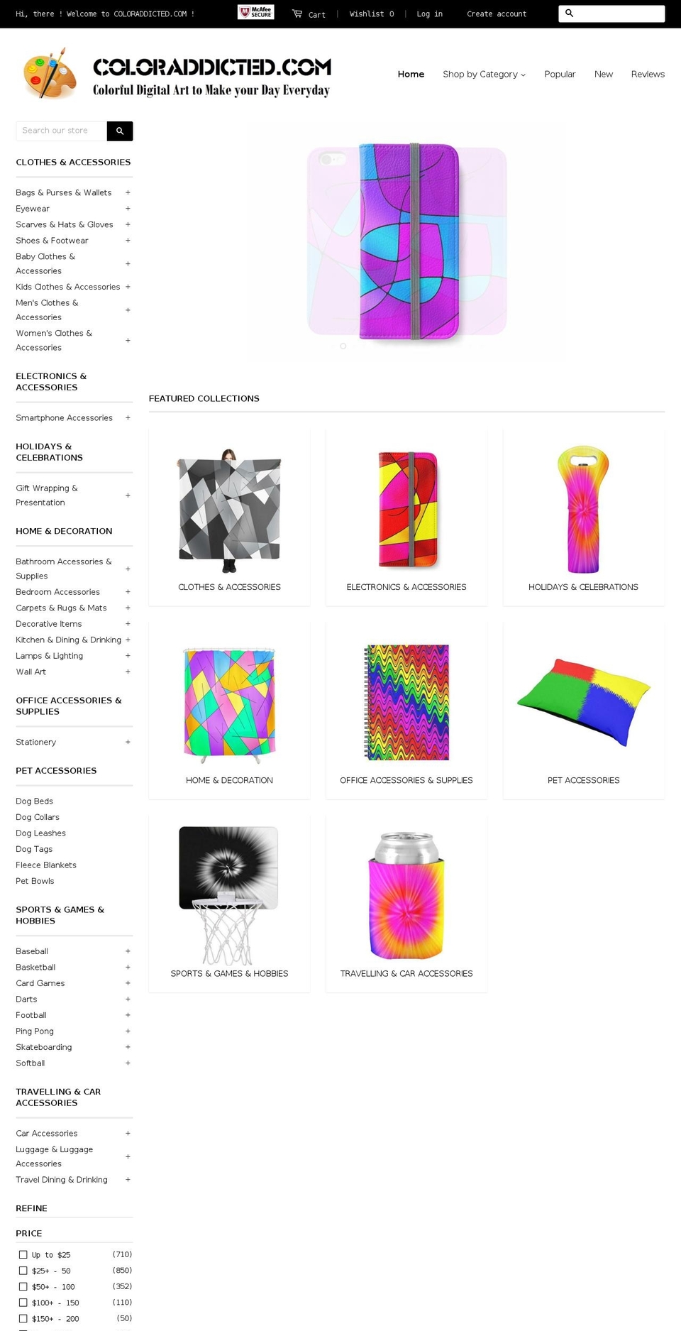 coloraddicted.com shopify website screenshot