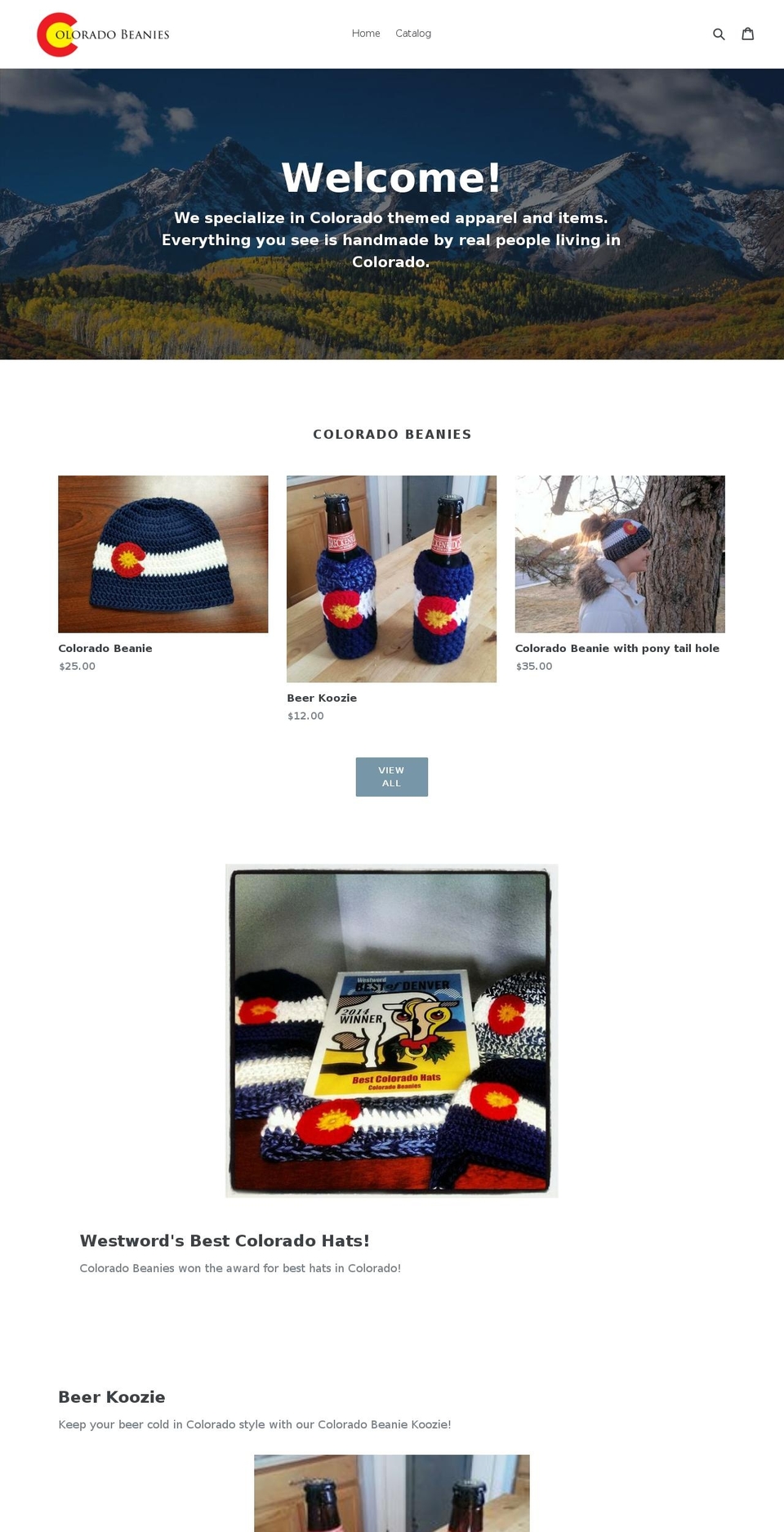 coloradobeanies.com shopify website screenshot