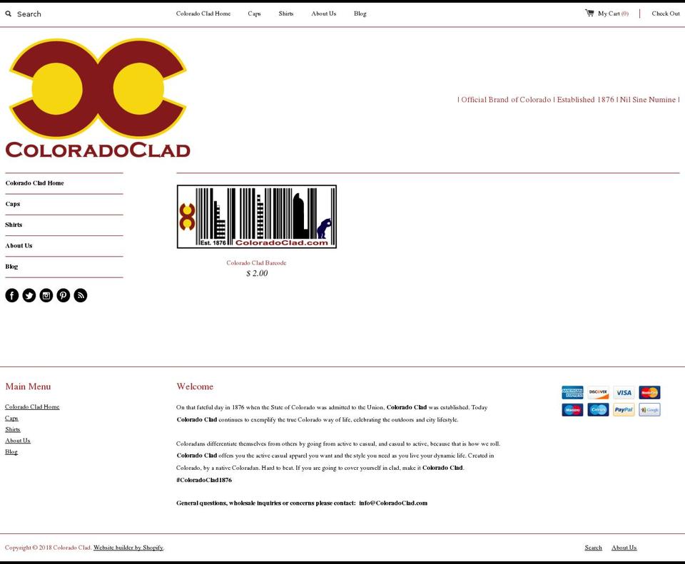 coloradoclad.com — Shopify storefront screenshot