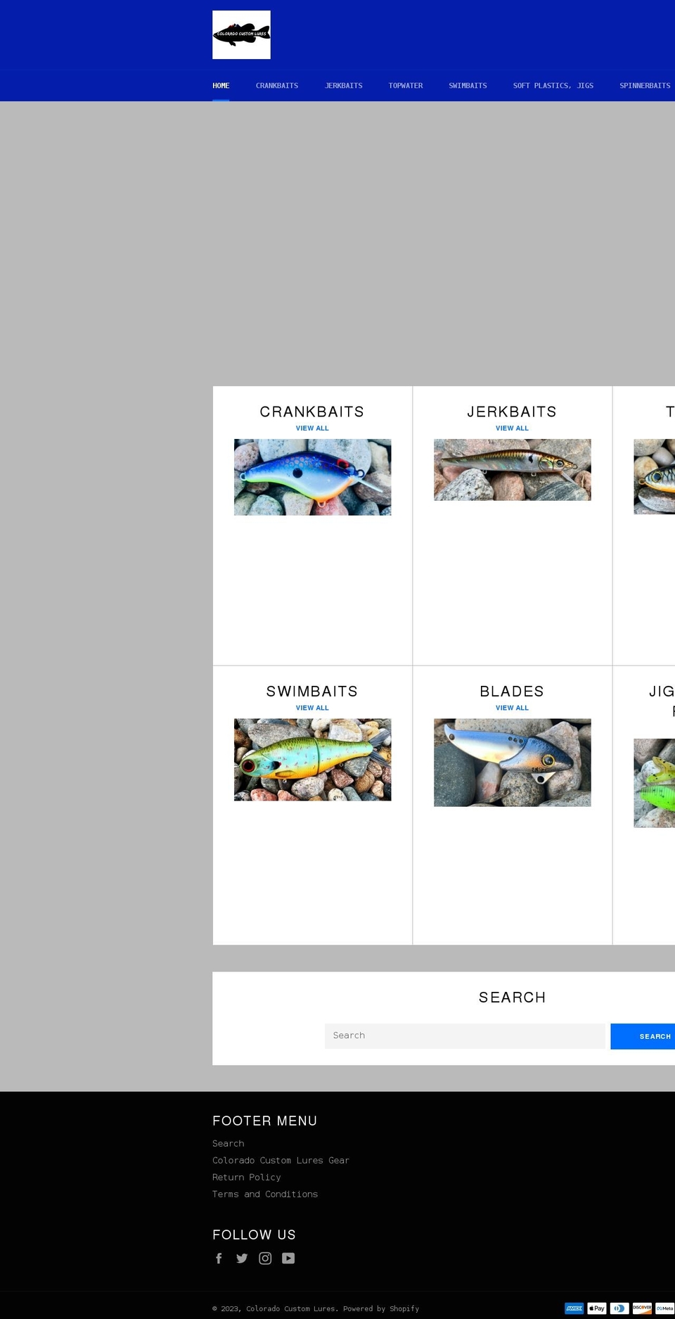 coloradocustomlures.com shopify website screenshot