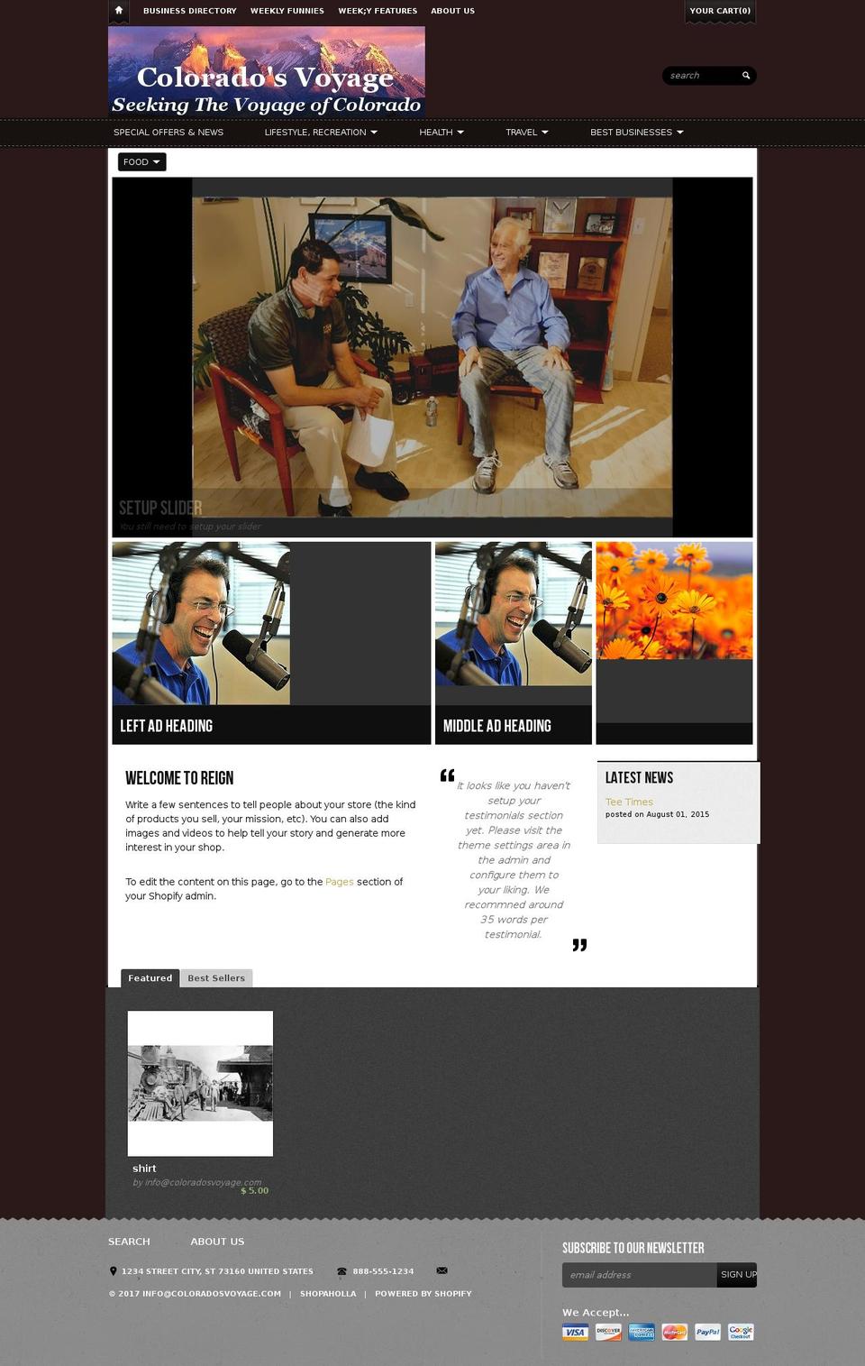 coloradosvoyage.com shopify website screenshot