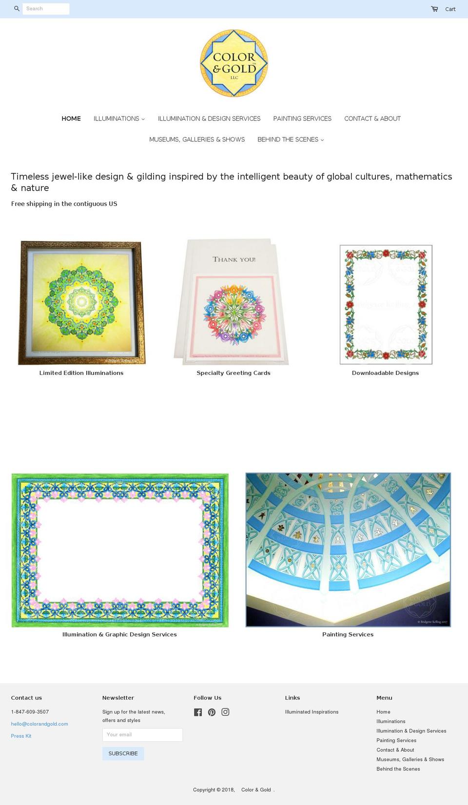 colorandgold.com shopify website screenshot