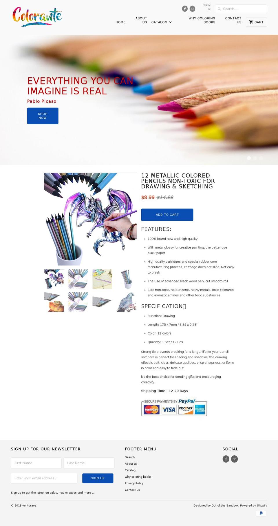 colorantebook.com shopify website screenshot
