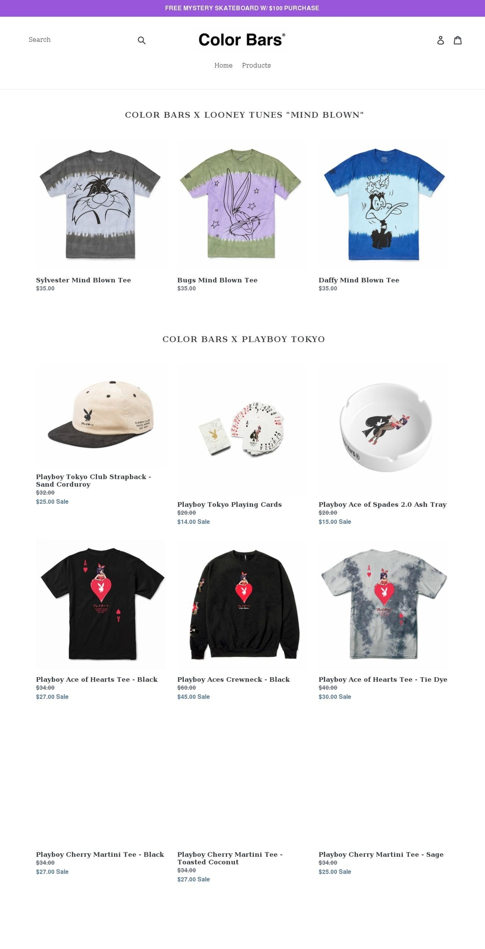 colorbarsmerch.com shopify website screenshot
