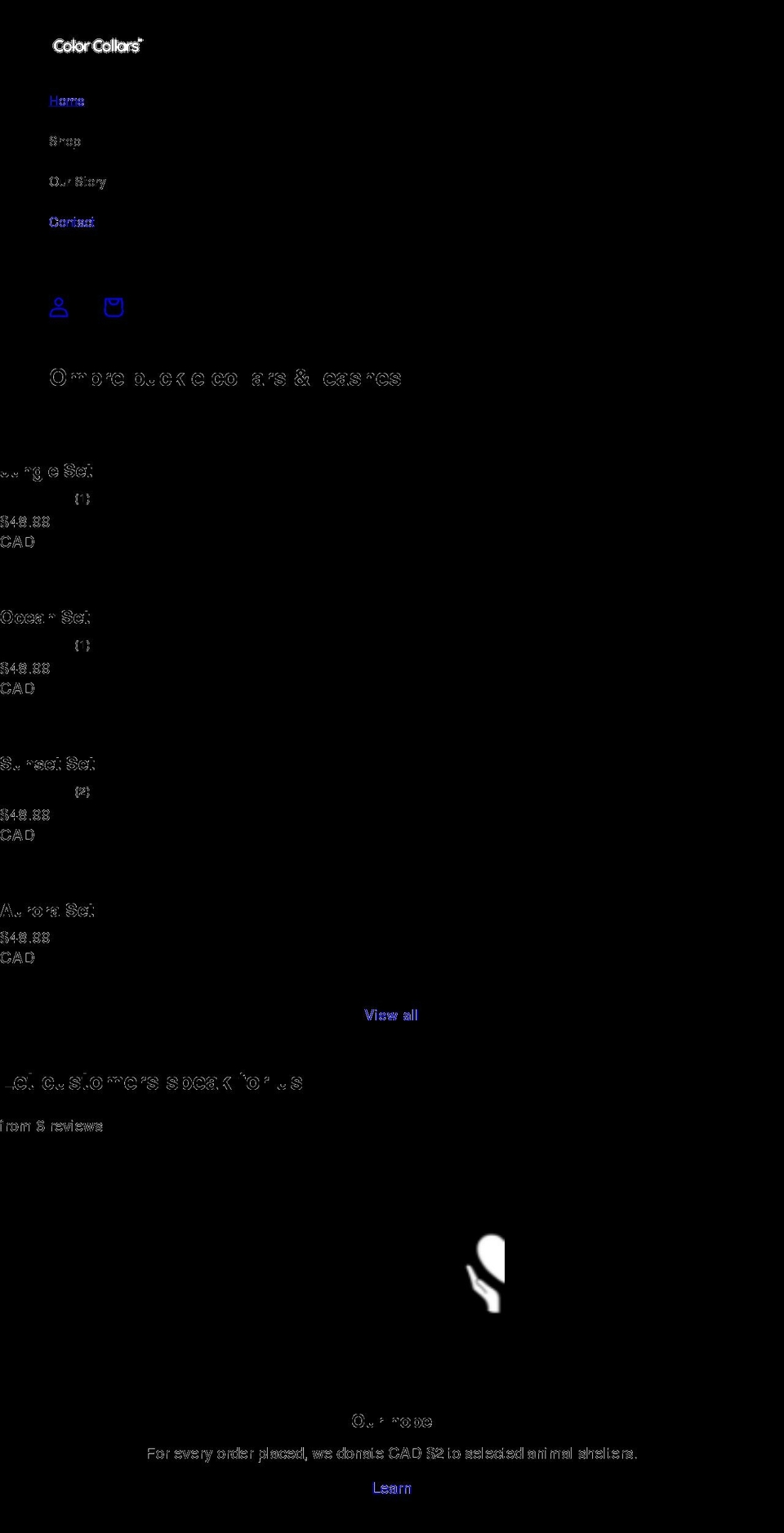 colorcollars.com shopify website screenshot