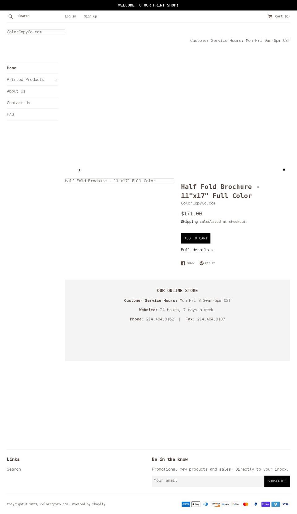 colorcopyco.com shopify website screenshot