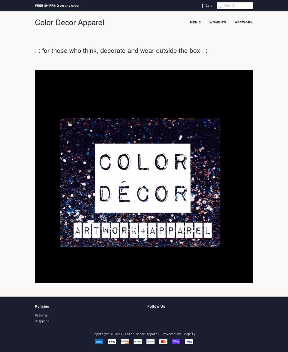 colordecorapparel.com shopify website screenshot