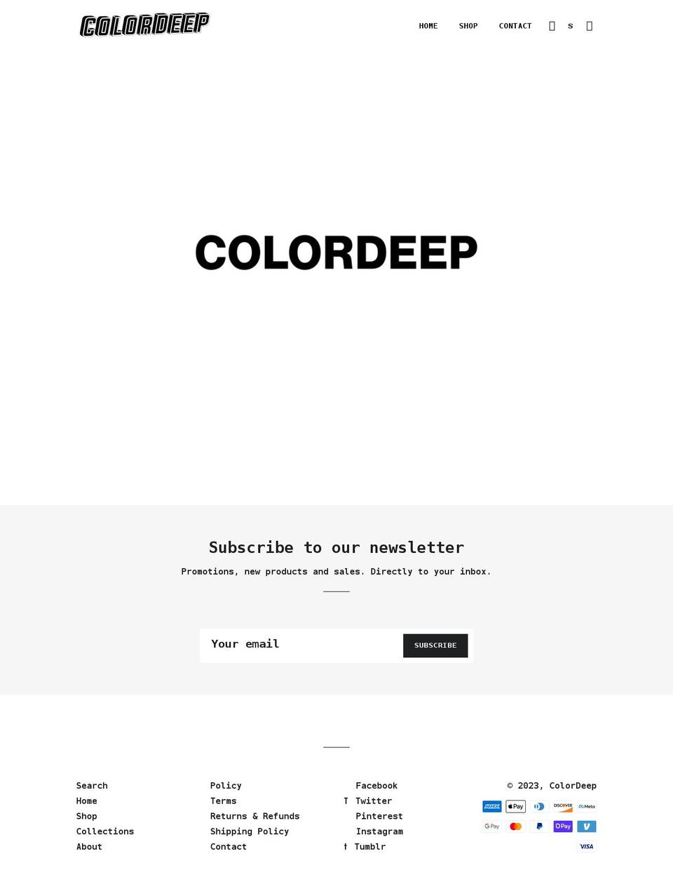 colordeep.com shopify website screenshot