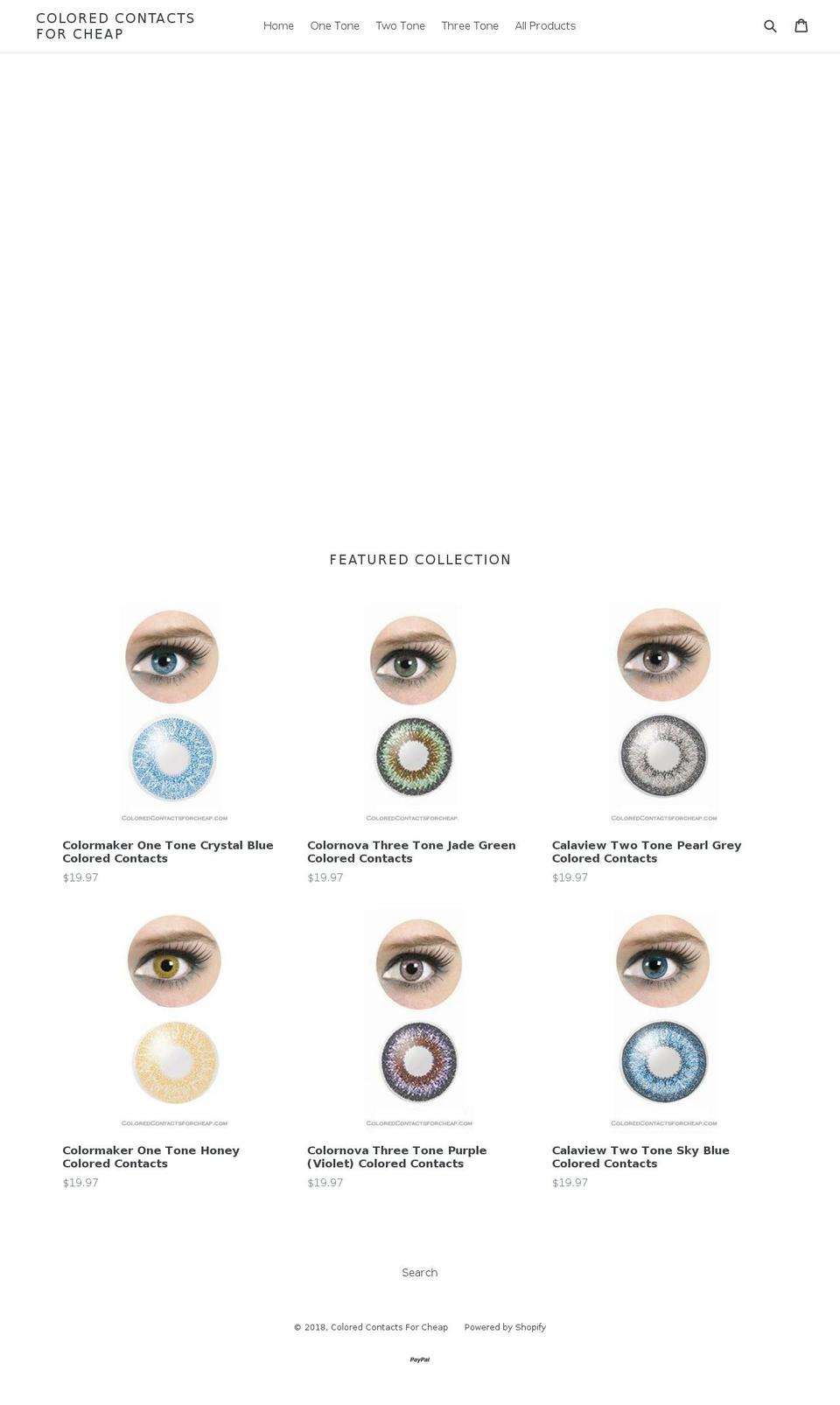 coloredcontactsforcheap.com — Shopify storefront screenshot