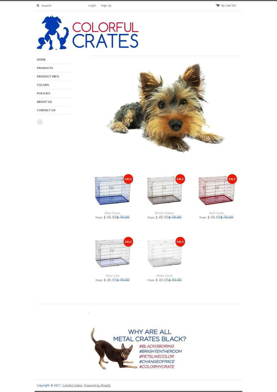 coloredcrates.com shopify website screenshot